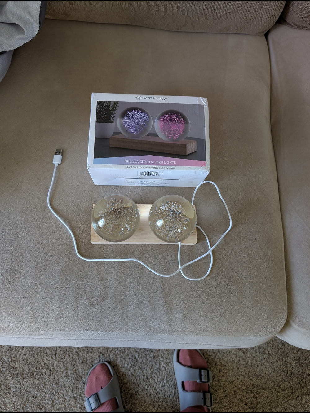 Nebula Crystal Orb USB Accent Light - Clear/Gold